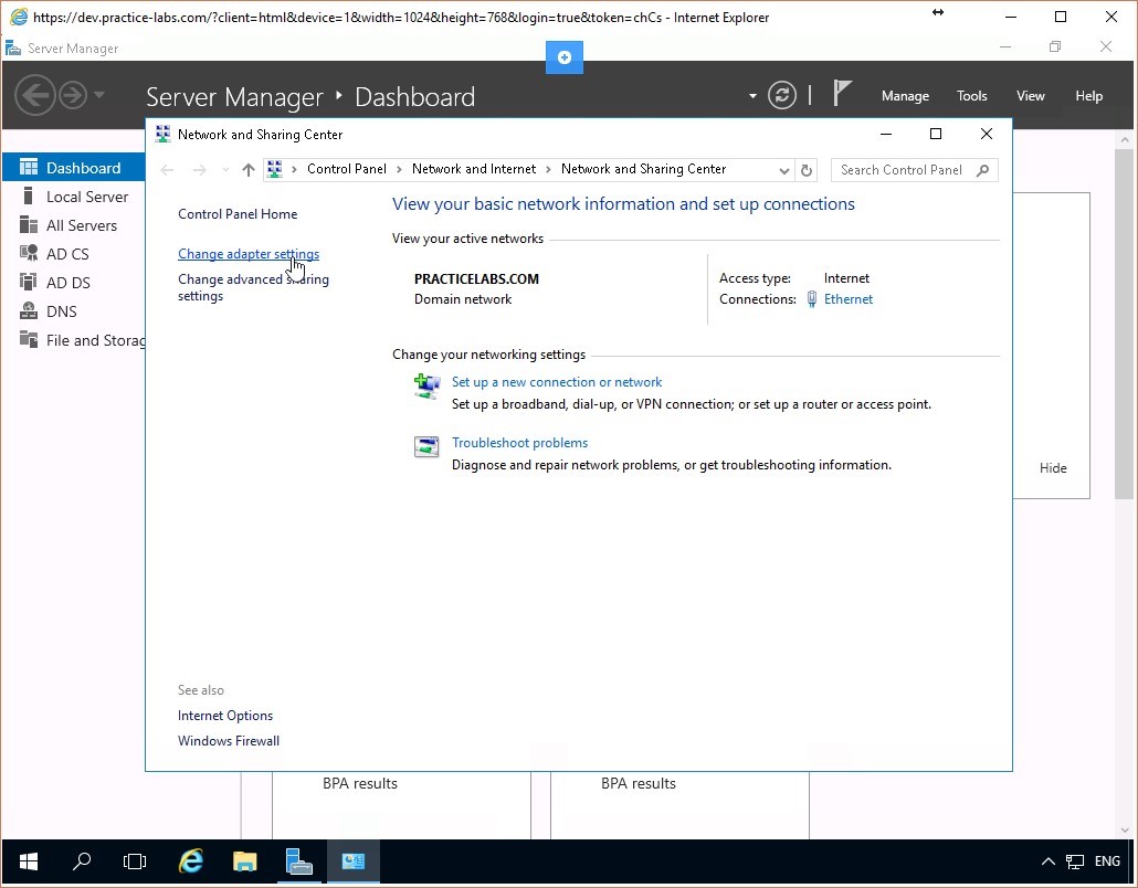 Figure 1.2 Screenshot of the PLABDC01 desktop